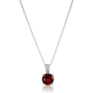 Silver Birthstone Pendant Necklace - Amazon Essentials