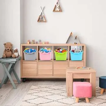 Dandat 16 Pcs Colorful Cubby Bins for Classroom & Home