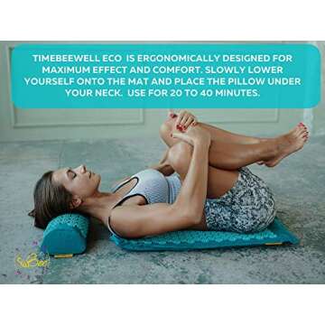 Acupressure Mat and Pillow Set | Acupuncture Mat for Back and Neck Pain Relief | Pranamat Inspired Accupressure Mats for Stress, Sciatic Pain, Feet Massage | Eco-Friendly Travel Bag Included