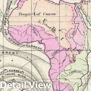 Historic Map - Rand McNally Map of The World's Oceans and Ocean Currents, 1866 - Historical Antique ...