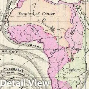 Historic Map - Rand McNally Map of The World's Oceans and Ocean Currents, 1866 - Historical Antique ...