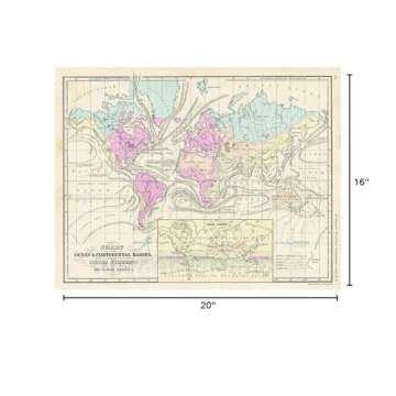 Rand McNally Ocean Map - Vintage Wall Art Decor Poster