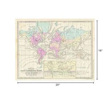 Rand McNally Ocean Map - Vintage Wall Art Decor Poster