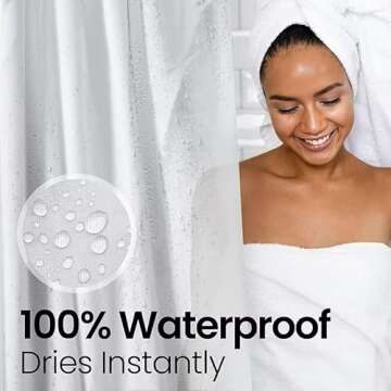 LiBa Bathroom Shower Curtain Waterproof Plastic Shower Curtain Premium PEVA Non-Toxic with Rust Proof Grommets Frosted 8G Bathroom Accessories 72x72