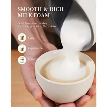 Electric Milk Frother & Steamer, 4 in 1 Multi-functional