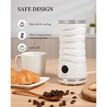 Electric Milk Frother & Steamer, 4 in 1 Multi-functional