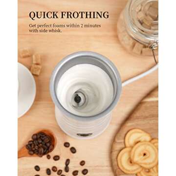 Electric Milk Frother & Steamer, 4 in 1 Multi-functional
