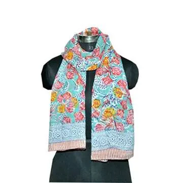 2 Piece 100% Pure Cotton Block Print Beach Sarong Swimsuit Wrap Cover Up Pareo 43X70'' Inches Multicoloured