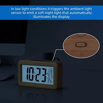 Battery Operated Wooden Alarm Clock for Bedrooms