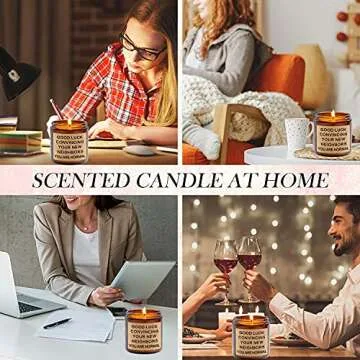 Funny Housewarming Presents, SUVEUS Fruity Scented Candles, House Warming Presents for New House, Funny Presents for Friends, Highly Scented Long Lasting Natural Soy Jar Candle (7oz)