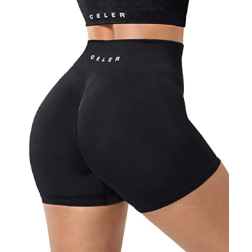 CELER Womens Seamless Scrunch Butt Gym Shorts High Waisted