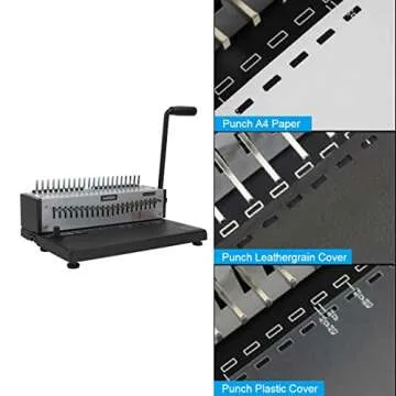Rayson SD-1501A21 Binding Machine with Combs Set - 21 Hole / 200 Sheets Comb Binder for Punching or Binding