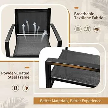 Flamaker 4 Piece Modern Outdoor Bistro Set for Home