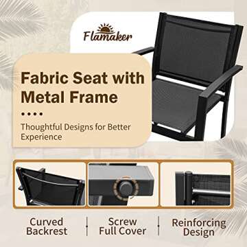 Flamaker 4 Piece Modern Outdoor Bistro Set for Home