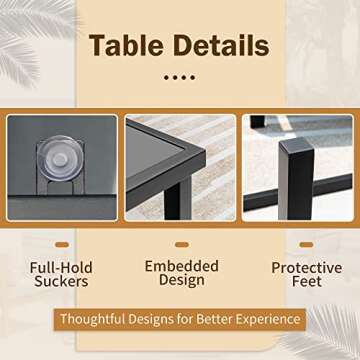 Flamaker 4 Piece Modern Outdoor Bistro Set for Home