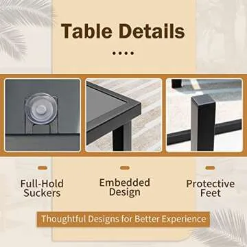 Flamaker 4 Piece Modern Outdoor Bistro Set for Home