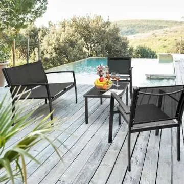 Flamaker 4 Piece Modern Outdoor Bistro Set for Home