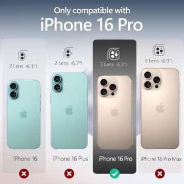 FlyReal Magnetic for iPhone 16 Pro Case, Compatible with MagSafe, [Integrated Silicone Camera Contro...