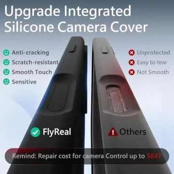 FlyReal Magnetic for iPhone 16 Pro Case, Compatible with MagSafe, [Integrated Silicone Camera Control Button] [Camera Protection] + Screen Protectors, Microfiber Lining Case 6.3", Black