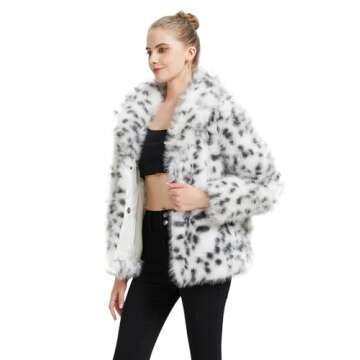 Stylish GRAN ORIENTE Faux Fur Print Coat for Women
