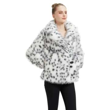 Stylish GRAN ORIENTE Faux Fur Print Coat for Women