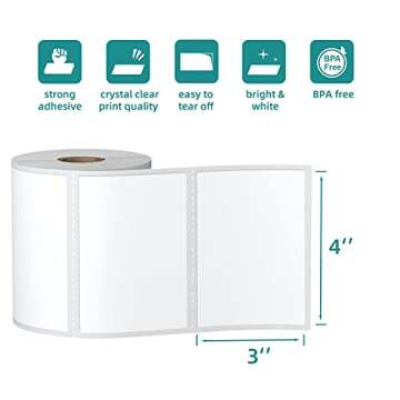Labelchoice 6000 Labels Waterproof 4x3 Thermal Shipping Postage Barcode Labels Compatible with Zebra...