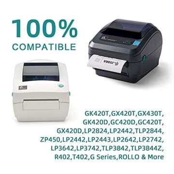 Labelchoice 6000 Labels Waterproof 4x3 Thermal Shipping Postage Barcode Labels Compatible with Zebra Zp450 Zp505 Zd410 Gx430t Gk420t Zt410 Zd421 and Rollo,MUNBYN Printer, 103mmx76mm Multipurpose Label