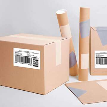 Labelchoice 6000 Labels Waterproof 4x3 Thermal Shipping Postage Barcode Labels Compatible with Zebra Zp450 Zp505 Zd410 Gx430t Gk420t Zt410 Zd421 and Rollo,MUNBYN Printer, 103mmx76mm Multipurpose Label