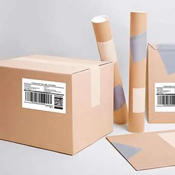 Labelchoice 6000 Labels Waterproof 4x3 Thermal Shipping Postage Barcode Labels Compatible with Zebra Zp450 Zp505 Zd410 Gx430t Gk420t Zt410 Zd421 and Rollo,MUNBYN Printer, 103mmx76mm Multipurpose Label