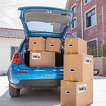 Labelchoice 6000 Labels Waterproof 4x3 Thermal Shipping Postage Barcode Labels Compatible with Zebra Zp450 Zp505 Zd410 Gx430t Gk420t Zt410 Zd421 and Rollo,MUNBYN Printer, 103mmx76mm Multipurpose Label