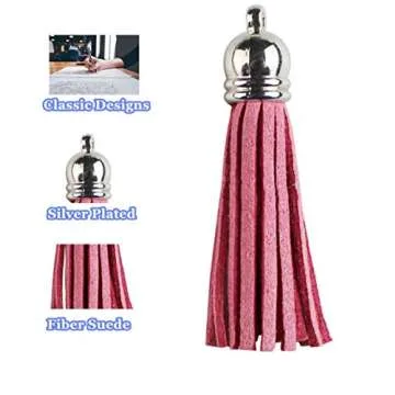 MSCFTFB 100 Pieces 1.5inch Mini Tassels Faux Suede Mala Tassel Kit for Earring Necklace Jewelry Making Garland Keychain Dreamcatcher Charms DIY Crafts (Gold)