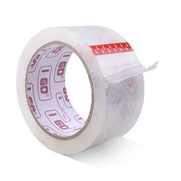 I GO Clear Packing Tape, Packaging Tape Refills for Shipping Moving Box Mailing Storage Sealing, 1.8...
