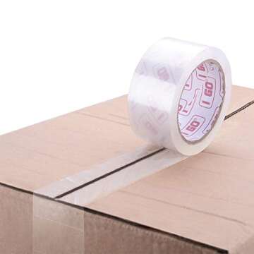 I GO Clear Packing Tape, Packaging Tape Refills for Shipping Moving Box Mailing Storage Sealing, 1.88" Width x 54.68 yd. Length, 2.95" Core, Clear, 2.64 mils/0.067 mm Thick (18 Rolls per Pack)