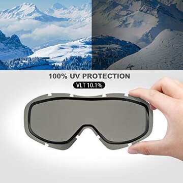 OutdoorMaster OTG Ski Goggles - Over Glasses Ski/Snowboard Goggles for Men, Women & Youth - 100% UV ...