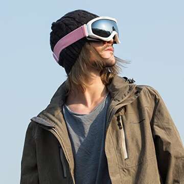 OutdoorMaster OTG Ski Goggles - Over Glasses Ski/Snowboard Goggles for Men, Women & Youth - 100% UV Protection (White Frame + VLT 11.5% Grey Lens)