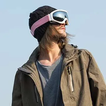 OutdoorMaster OTG Ski Goggles - Over Glasses Ski/Snowboard Goggles for Men, Women & Youth - 100% UV Protection (White Frame + VLT 11.5% Grey Lens)