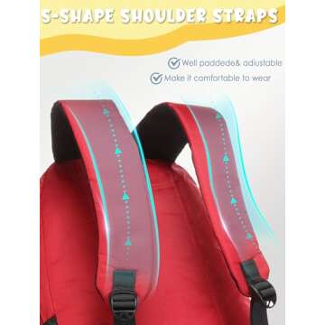 BLUEFAIRY Kids Backpack for Boys Kindergarten Primary School Bags Elementary Preschool Bookbags Back to School Gifts Large Campartments Mochilas para Escolares Niños 17" Red