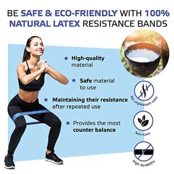 Booty Bands, Fitness Resistance Bands for Working Out, Exercise Bands for Physical Therapy, Leg Exercise Bands Resistance, Stretch Bands for Exercise with 2 Workout E-Books, Workout Bands, Set of 5