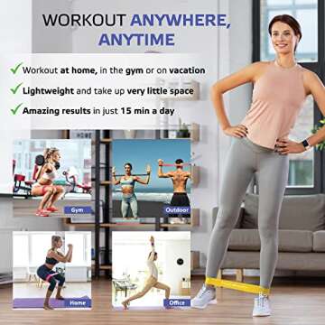 Booty Bands, Fitness Resistance Bands for Working Out, Exercise Bands for Physical Therapy, Leg Exercise Bands Resistance, Stretch Bands for Exercise with 2 Workout E-Books, Workout Bands, Set of 5