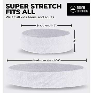 Running Headbands for Men and Women - Athletic Sweatband - Terry Cloth Bands for Basketball, Tennis, Football, Gym, Running, Cosplay & Costumes