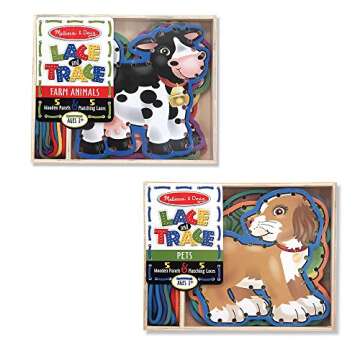 Melissa & Doug Lace & Trace Bundle - Pets & Farm Animals