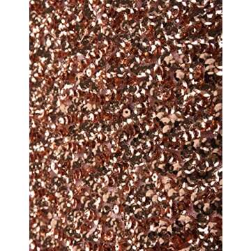 PrettyGuide Women Sexy Deep V Neck Sequin Glitter Bodycon Stretchy Mini Party Dress L Gold Pink