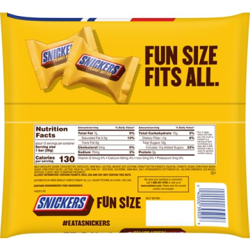 Snickers Crunchy Peanut Butter Fun Size Bars 11.5 Oz