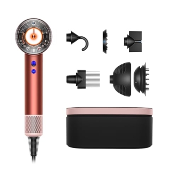 Dyson Special edition Supersonic Nural™ hair dryer in Strawberry bronze and blush pink designed Presentation