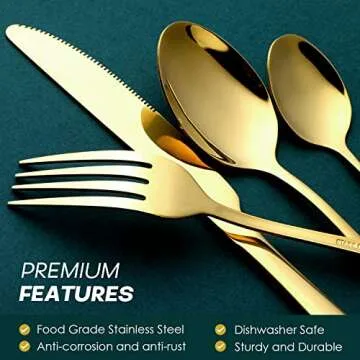 Premium OGORI 24-Piece Gold Silverware Set for Enchanting Dining