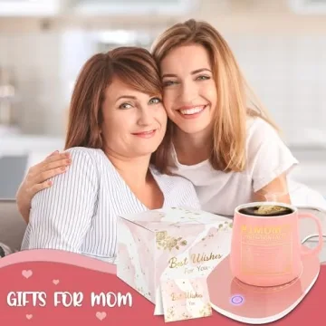 Christmas Day Gifts for mom Gifts for Mom Christmas Unique Mom Gifts, Birthday for Mom from Daughter, Mom Gift, Warmer Coaster for Keeping Coffee, Milk, Tea