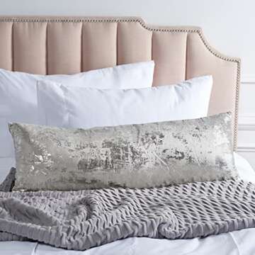 SAFAVIEH Edmee Metallic Throw Pillow, Light Grey/Silver