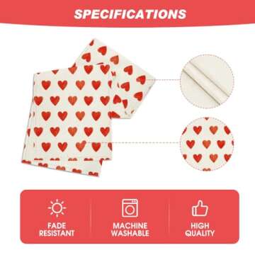 Artoid Mode Love Heart Valentine's Day Table Runner, Seasonal Anniversary Kitchen Dining Table Decoration for Indoor Home Party 13x72 Inch
