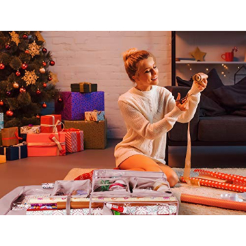 Regal Bazaar Double-Sided Hanging Gift Bag and Gift Wrap Organizer (Light Grey)