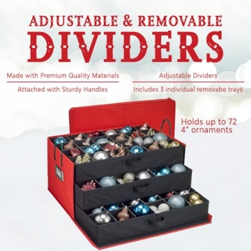 HOLDN’ STORAGE Christmas Ornament Box for 72 Ornaments